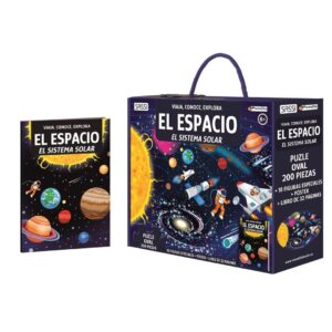 el espacio,  libro y puzzle