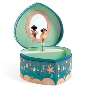 caja de musica  corazon con muñeca